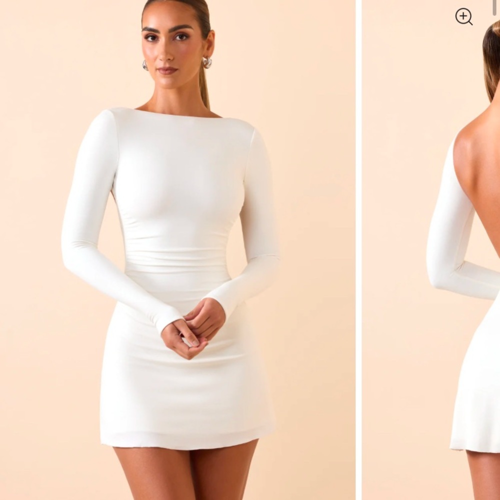 Oh Polly White Long Sleeve Dress